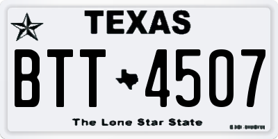 TX license plate BTT4507