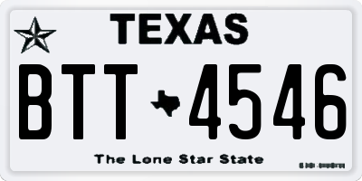 TX license plate BTT4546