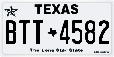 TX license plate BTT4582