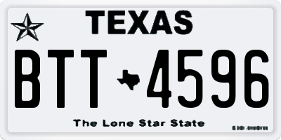 TX license plate BTT4596