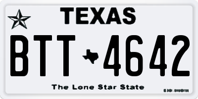 TX license plate BTT4642