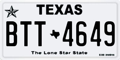 TX license plate BTT4649