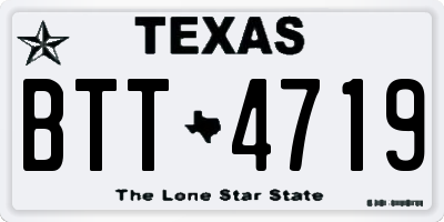 TX license plate BTT4719