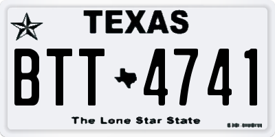 TX license plate BTT4741