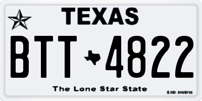 TX license plate BTT4822
