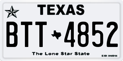 TX license plate BTT4852