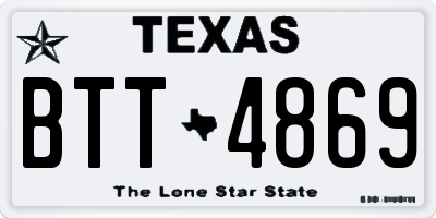 TX license plate BTT4869