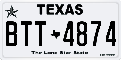 TX license plate BTT4874