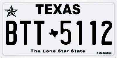 TX license plate BTT5112