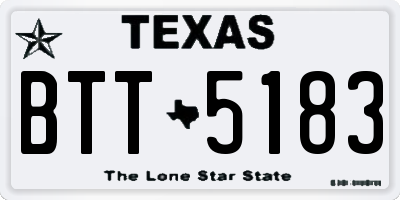 TX license plate BTT5183