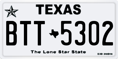 TX license plate BTT5302