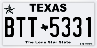 TX license plate BTT5331