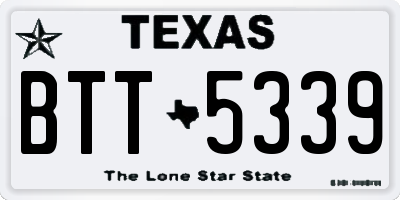 TX license plate BTT5339