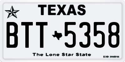 TX license plate BTT5358