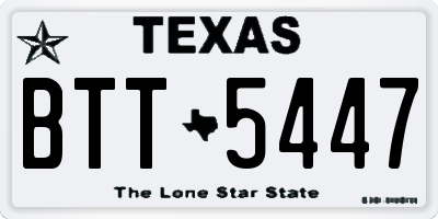TX license plate BTT5447