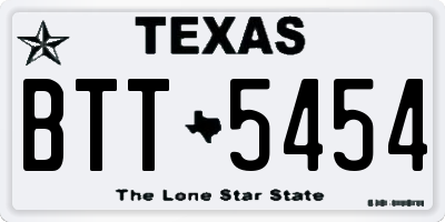 TX license plate BTT5454