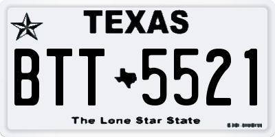 TX license plate BTT5521