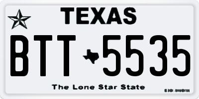 TX license plate BTT5535