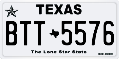 TX license plate BTT5576