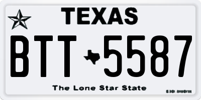 TX license plate BTT5587