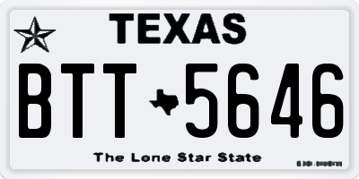TX license plate BTT5646