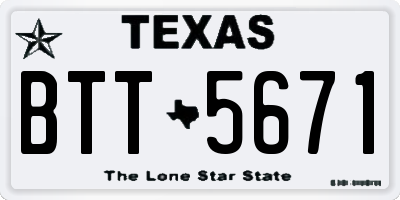 TX license plate BTT5671