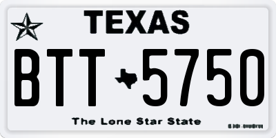 TX license plate BTT5750