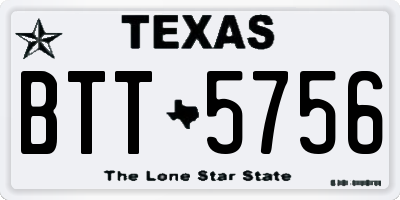 TX license plate BTT5756