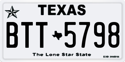 TX license plate BTT5798
