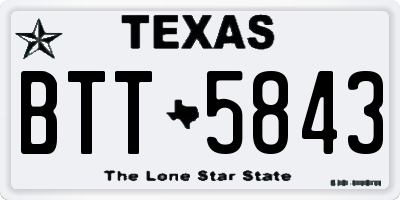 TX license plate BTT5843