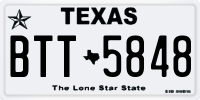 TX license plate BTT5848