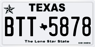 TX license plate BTT5878
