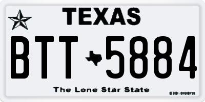 TX license plate BTT5884
