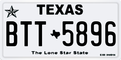 TX license plate BTT5896