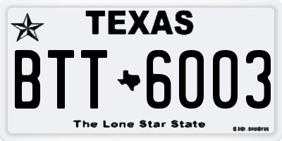 TX license plate BTT6003