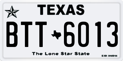 TX license plate BTT6013