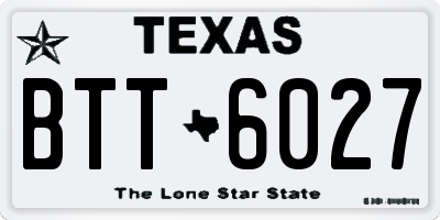 TX license plate BTT6027
