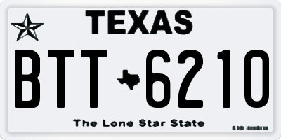 TX license plate BTT6210