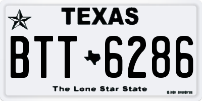 TX license plate BTT6286