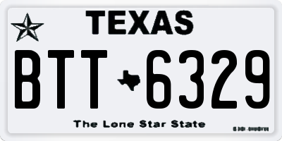 TX license plate BTT6329