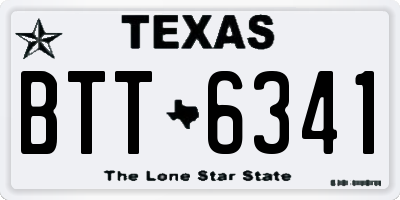 TX license plate BTT6341
