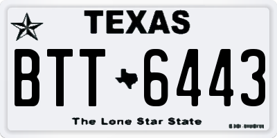 TX license plate BTT6443
