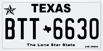 TX license plate BTT6630