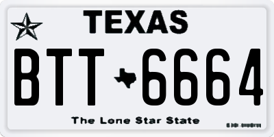 TX license plate BTT6664