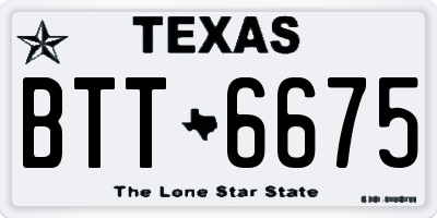 TX license plate BTT6675