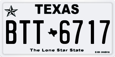 TX license plate BTT6717