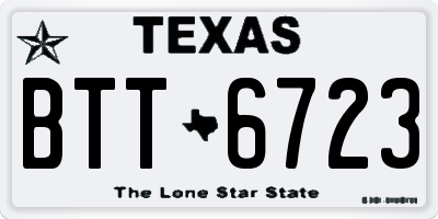 TX license plate BTT6723