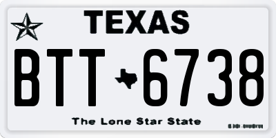 TX license plate BTT6738