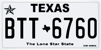 TX license plate BTT6760