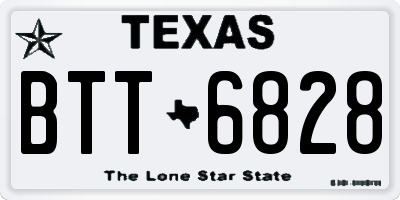 TX license plate BTT6828